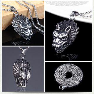 Stainless Steel Wolf Pendant Necklace