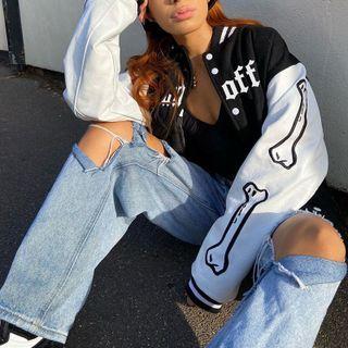 Bone Print Baseball Jacket