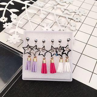 Resin Star Tassel Dangle Earring