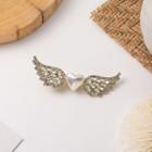 Heart Rhinestone Wings Hair Clip 1 Pc - Silver - One Size