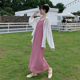 Plain A-line Dress / Plain Oversize Shirt