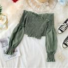 Off-shoulder Crinkle Blouse