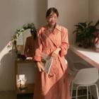 Boxy Trench Coat In Coral