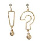 Metal Bead Question / Exclamation Mark Dangle Earring