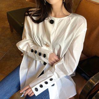 Button Detail Blouse White - One Size