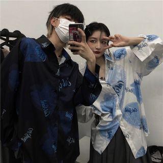 Long-sleeve Heart Lettering Shirt