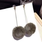 Pom Pom Earring 1 Pair - Steel Needle - Gold - One Size