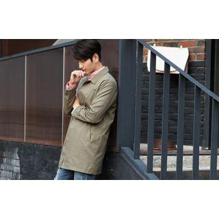 Pocket-side Single-breasted Long Jacket