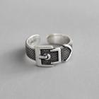 925 Sterling Silver Buckled Open Ring Silver - Size 15