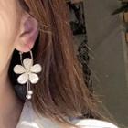 Rhinestone Resin Flower Dangle Earring 1 Pair - E829 - Gold - One Size