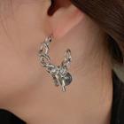 Cross Ear Stud Silver Earring - Silver - One Size