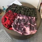 Camo Print Wide Leg Sweatshorts