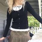 Mock Two-piece Lace Trim Top