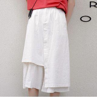 Asymmetric Hem Midi Pencil Skirt