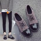 Plaid Panel Lace-up Shoes