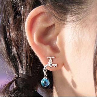 Tap Faux Crystal Sterling Silver Earring