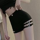Buckled Cutout Hot Pants