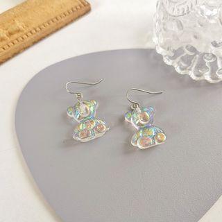 Bear Resin Earring 1 Pair - Iridescent - One Size