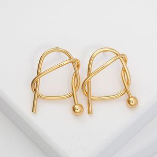 Knotted Drop Earring 1 Pair - Gold - One Size