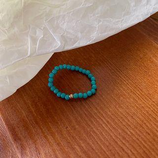 Beaded Ring E214 - Green - One Size
