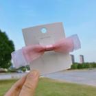 Ribbon Bow Hair Clip Pink - One Size