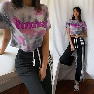 Letter Printed Cropped T-shirt
