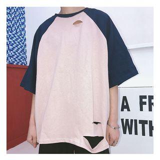 Cutout Raglan Short-sleeve T-shirt