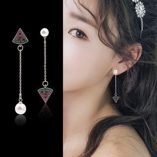 Non-matching Faux Pearl Watermelon Dangle Earring
