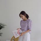 Scallop-trim Polka-dot Top