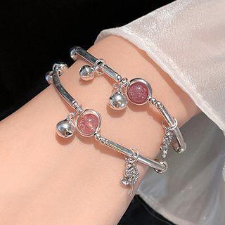 Gemstone Bracelet 1 Pc - Silver - One Size