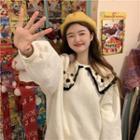 Bobble Collar Sweatshirt White - One Size