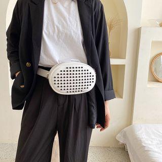 Faux Leather Rivet Belt Bag