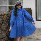 Pleated Shirtdress Blue - One Size