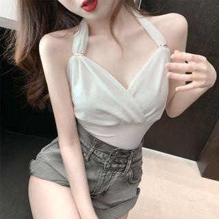 Halter-neck Crinkled Top