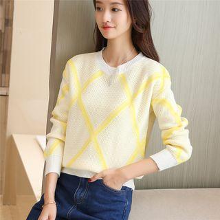 Long-sleeve Quilted Knit Top