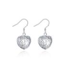 Simple Romantic Hollow Heart Earrings Silver - One Size