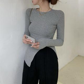 Slitted Knit Top