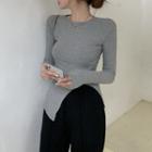 Slitted Knit Top