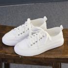 Platform Round-toe Faux-leather Sneakers