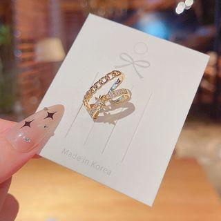 Star Rhinestone Layered Alloy Cuff Earring 1 Pair - E4165 - Gold - One Size