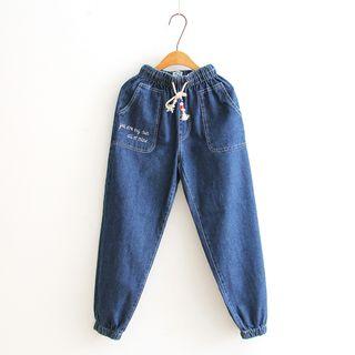 Drawstring Gathered Jeans