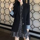 Plain Blazer / Patterned A-line Dress