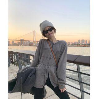 Round Neck Tie-strap Cardigan