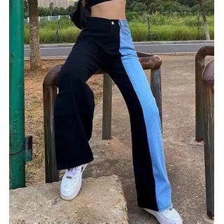Color-block Straight Leg Pants