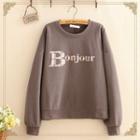 Embroidered Round-neck Sweatshirt