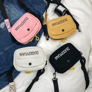 Lettering Canvas Crossbody Bag / Set