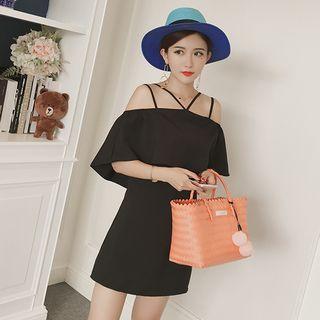 Off-shoulder Strappy Shift Dress