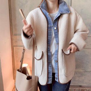 Denim-layered Sherpa-fleece Jacket