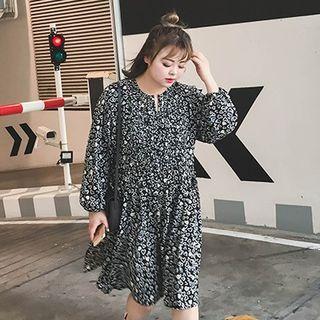 Drawstring Waist Chiffon Dress