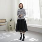 Lace-trim A-line Long Skirt